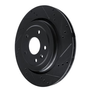 Chevrolet Corvette Brake Rotor (1) - Rear Right - R1 Concepts - Drilled & Slotted - Black - `14-`19